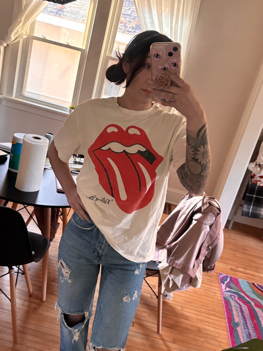 Rolling Stones Front and Back Graphic Oversized Tee